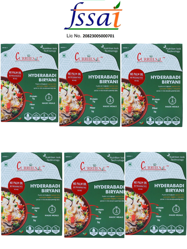 Ready To Meals Hyderabadi Veg Biryani Pack of 6 | Curriies4U