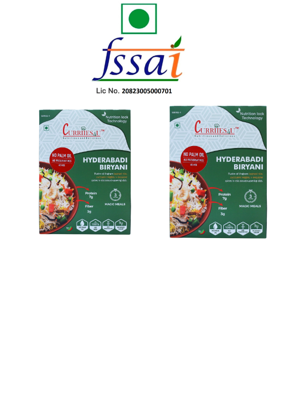 Ready-to-Eat Hyderabadi Veg Biryani Pack of 2 | Curriies4U