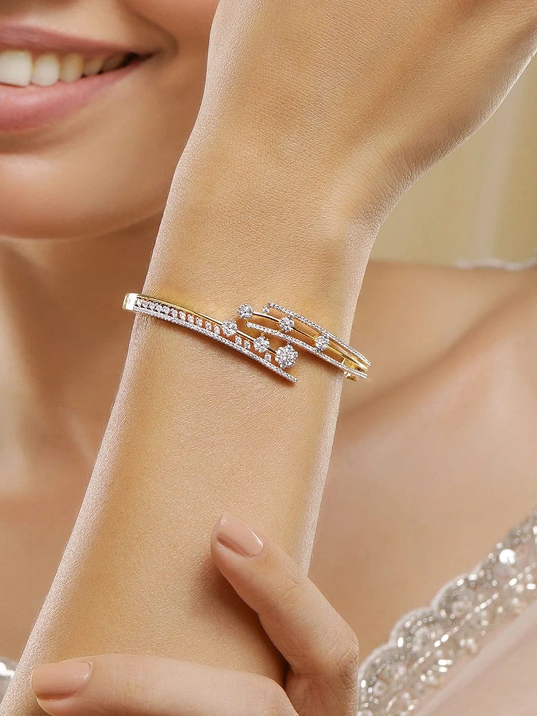 Rubans 22K Gold-Plated bracelet Cubic Zirconia
